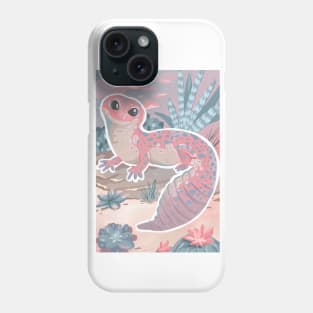 Pink Leopard Gecko and Succulents Phone Case