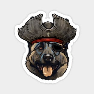 Funny Pirate Norwegian Elkhound Dog Magnet