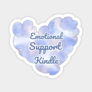 Emotional Support Kindle Blue- Text On Fluff Heart Magnet