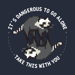 It's dangerous to go alone, take this with you | weird racoon wheel T-Shirt