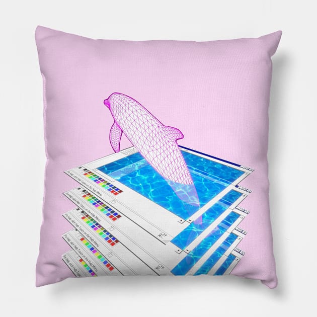 Vap0rw@ve D0lph1N Pillow by MysticTimeline