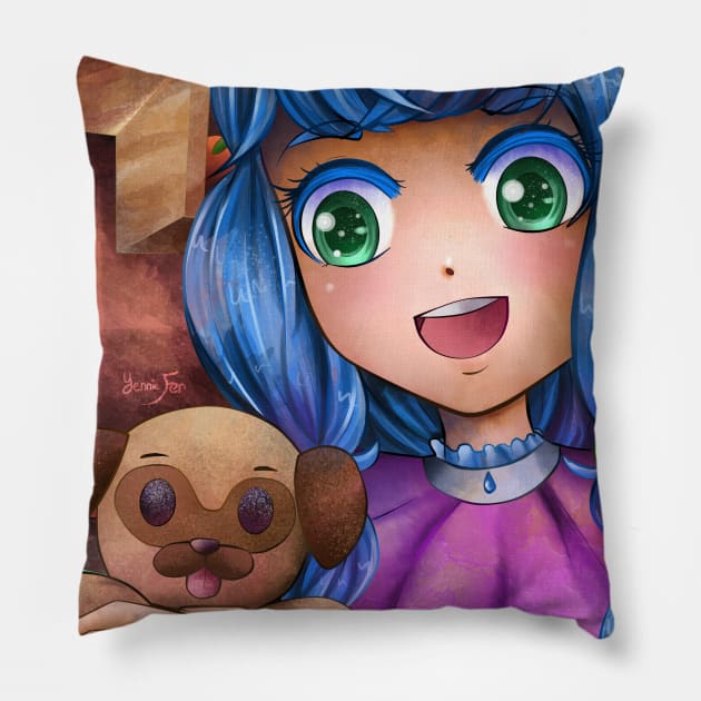 Love For Pugs Pillow by Yennie Fer (FaithWalkers)