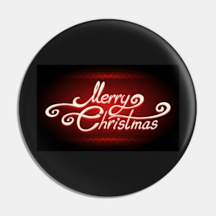 Hand-written Merry Christmas Lettering on Red background Pin