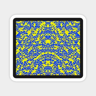 Yellow and Blue Aesthetic Abstract Pattern Magnet