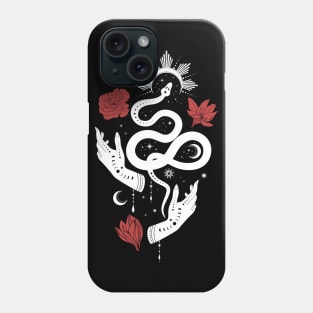 Tarot Symbols • Witchcraft • White & Red Phone Case