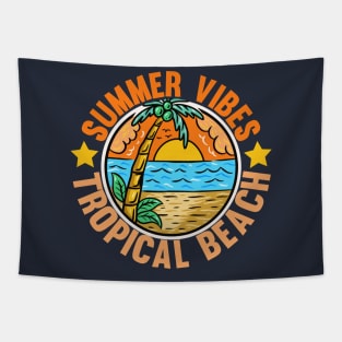 Summer vibes tropical beach Tapestry