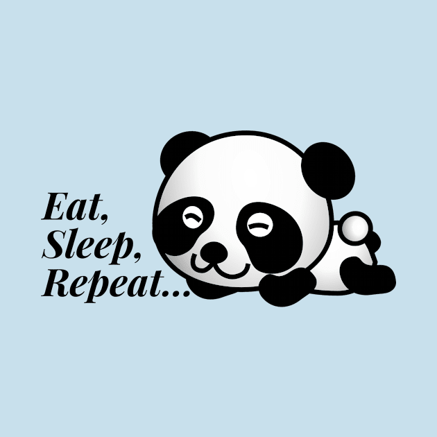 Eat,Sleep, Repeat Lazy Cute Panda by summerDesigns