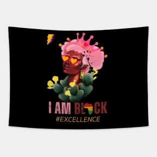 I Am Black Excellence Melanin Women Black Month History 2023 Tapestry