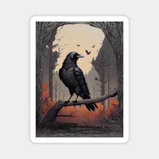 creepy crow Magnet