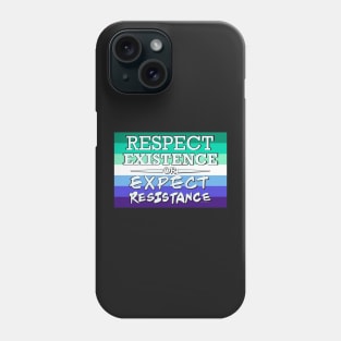 Respect Exsistence or Expect Resistance, Trans-Inclusive Gay Mens Pride Flag Phone Case