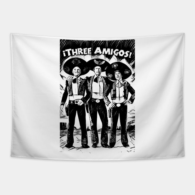 Three Amigos Tapestry by RetroScribbles