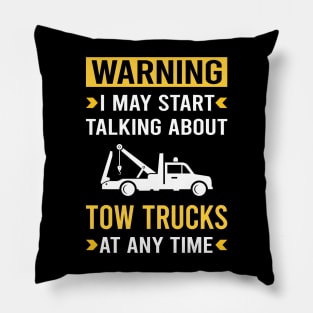 Warning Tow Truck Trucks Pillow