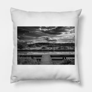 Dramatic clouds over the Göta Canal in Sweden Pillow