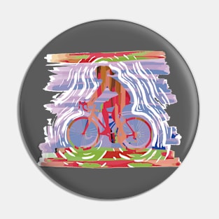 Vintage Sunset Mountain Biking Gift for Women Pin