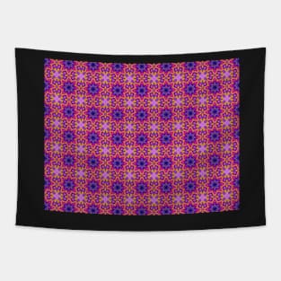 Hand Painted Purple, Pink and Orange Geometric Mandala Pattern Tapestry