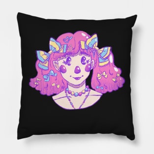 Decora Girl Portrait Sticker Pillow