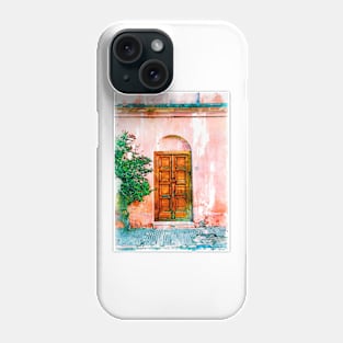 Old Wooden Door Pink Wall Phone Case