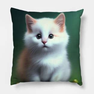 Cute baby cat in a fantasy land Pillow