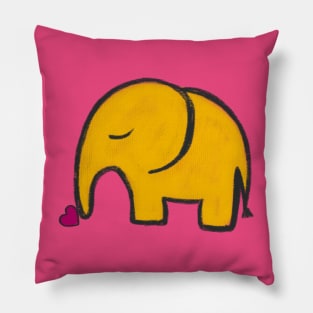 Yellow elephant Pillow