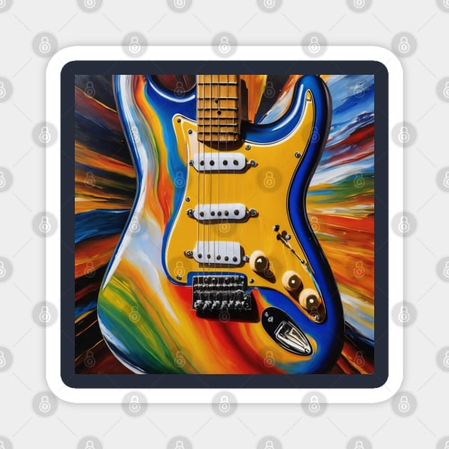 Guitarist - Strat Style Artistic Guitar Magnet by ToochArt