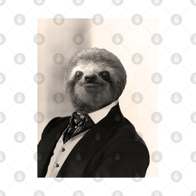 Gentleman Sloth #4 - Print / Home Decor / Wall Art / Poster / Gift / Birthday / Sloth Lover Gift / Animal print Canvas Print by luigitarini