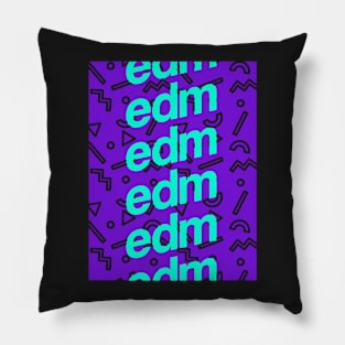 Retro 90s Vaporwave EDM Pattern Pillow