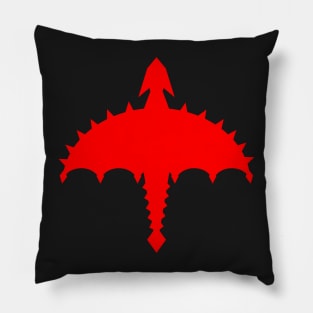 Red Abstract Digital Cyber Heavy Metal Dragon Design Pillow