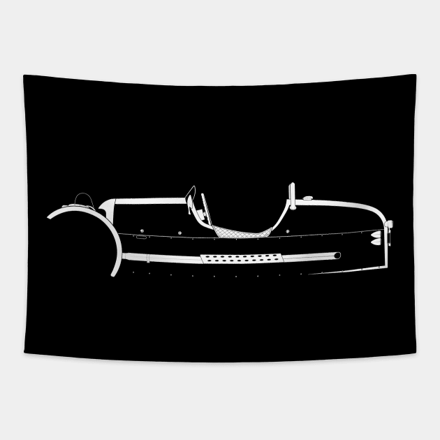 Morgan 3-Wheeler Silhouette Tapestry by Car-Silhouettes