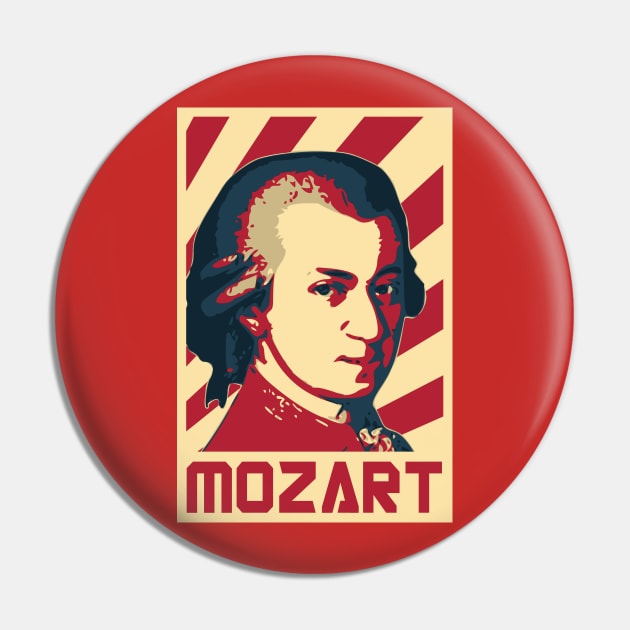 Mozart Retro Propaganda Pin by Nerd_art