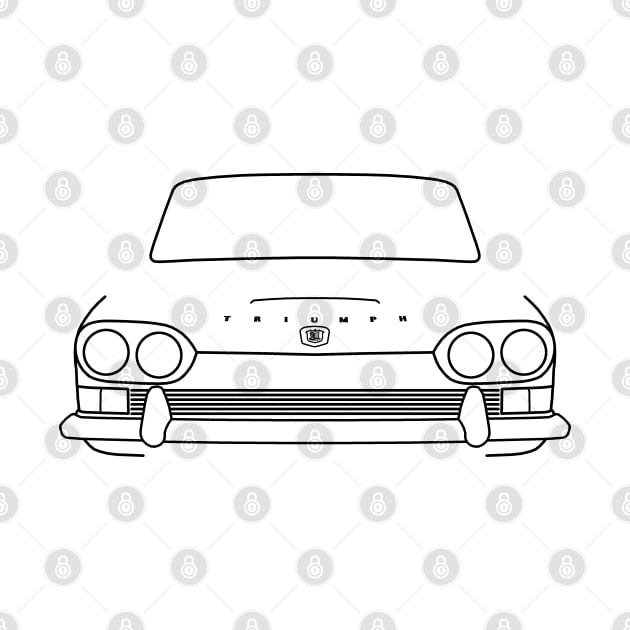 Triumph 2000 Mk 1 classic car black outline graphic by soitwouldseem