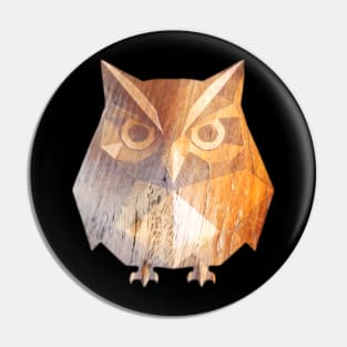 Wood geometric owl Pin