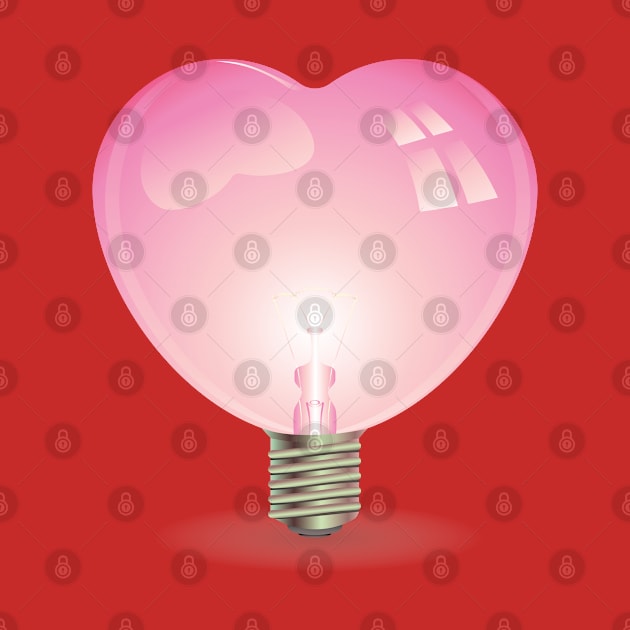 Heart Shaped Lightbulb by AnnArtshock