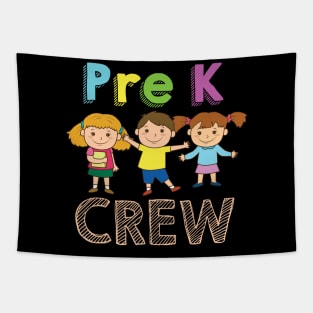 Pre-K Crew Preschool Teacher T-Shirt 1st Day of School Gift Tapestry