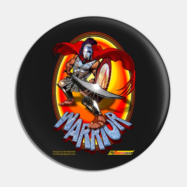 Spartan Warrior Pin by MyTeeGraphics