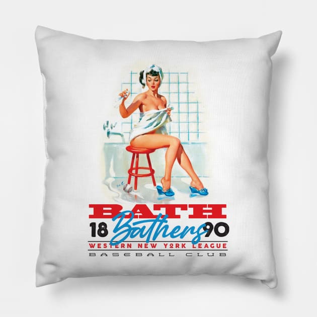 Bath Bathers Pillow by MindsparkCreative