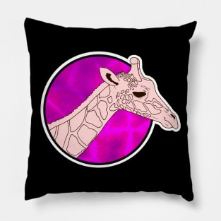 giraffe illustration zoo Pillow