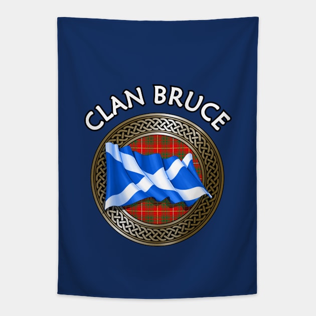 Clan Bruce Crest & Tartan Knot Tapestry by Taylor'd Designs