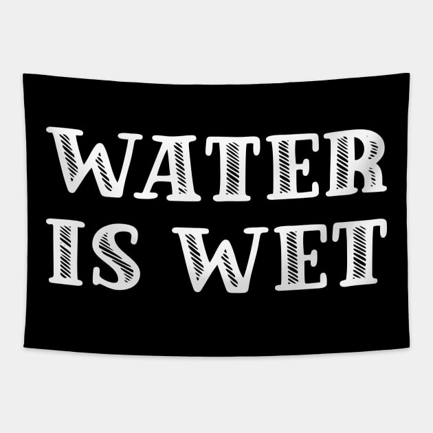 Water is wet (Text in white) Tapestry by Made by Popular Demand