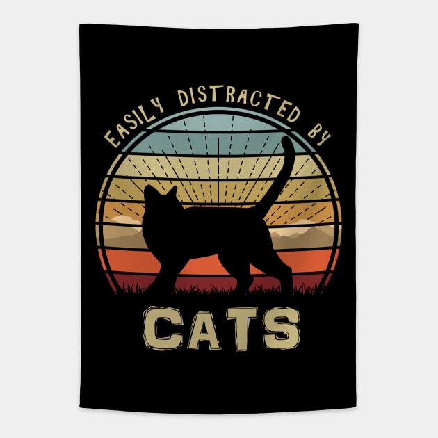 Easily Distracted By Cats Tapestry by Nerd_art