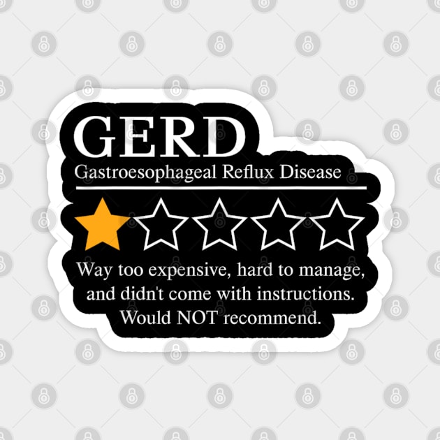 Gastroesophageal Reflux Disease Awareness GERD Not recommend Magnet by Bubble cute 