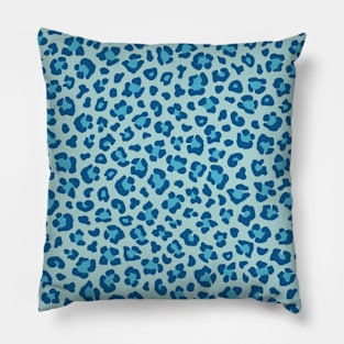 Blue Leopard Print Pillow