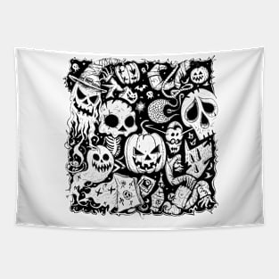 Halloween Doodle Art Tapestry