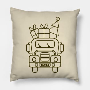 Contour brown Christmas truck front view Pillow