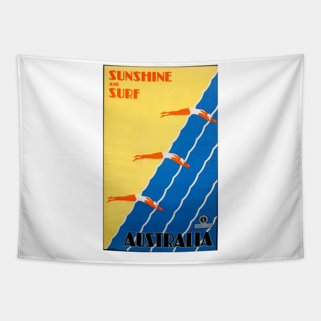 Vintage Travel - Australia Tapestry by Culturio