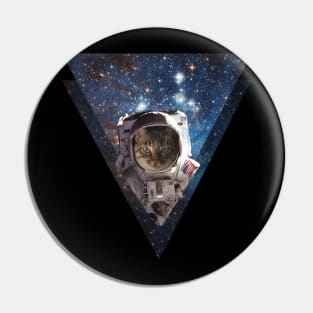 Astronaut Space Cat in Galaxy Pin