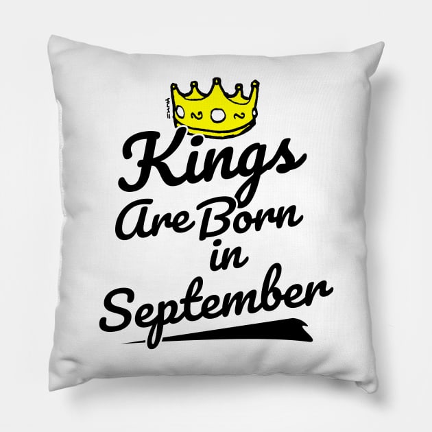 Kings are Born In September Pillow by sketchnkustom