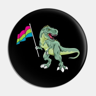 Funny Dinosaur Flag Polysexual Pride LGBT Gift Pin