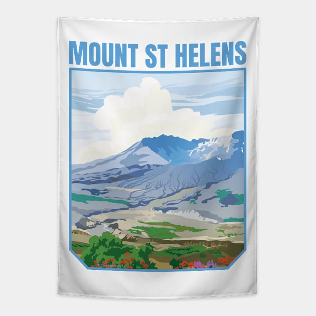 Mount Saint Helens Washington Tapestry by Sue Cervenka