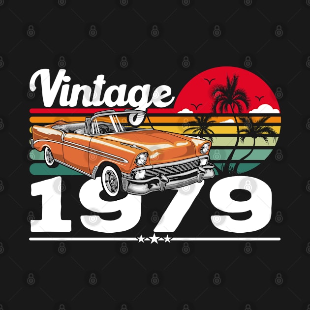 Classic Vintage 79's Car Sunset, Born in 1979 Birthday by Kawaii_Tees