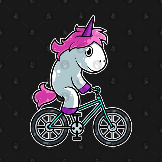 Unicorn Bicycle Cyclist Cycling print by theodoros20